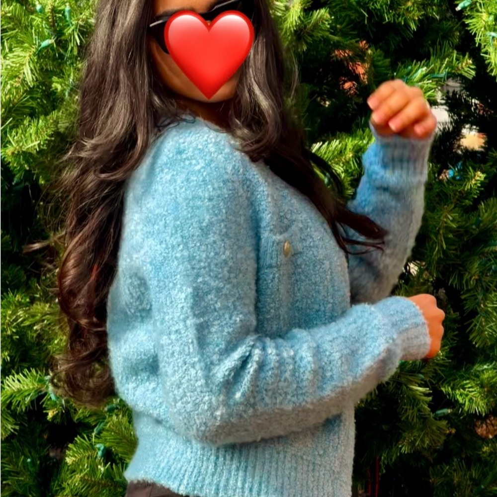 American Eagle Sky Blue Knit Cardigan